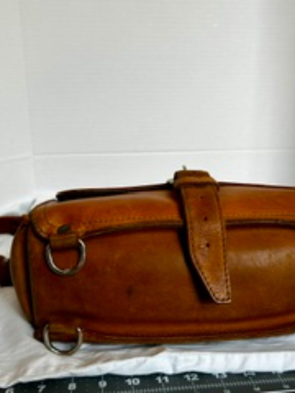 Tobacco color Saddleback Full Grain Leather Briefcase - Picture 9 of 15